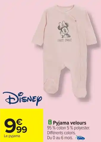 Carrefour DISNEY Pyjama velours offre