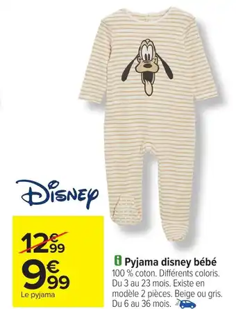 Carrefour DISNEY Pyjama disney bébé offre