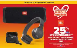 Carrefour JBL Sur toutes les enceintes, casques et écouteurs offre