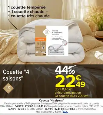 Carrefour Couette "4 saisons" offre