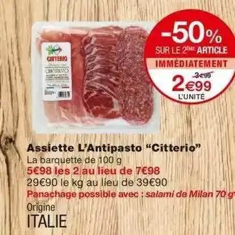 Monoprix Assiette L'antipasto offre