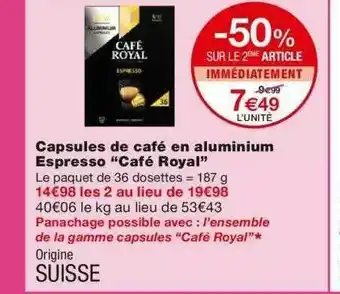 Capsules De Café En Aluminium Espresso