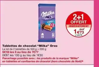 Monoprix Tablettes De Chocolat offre