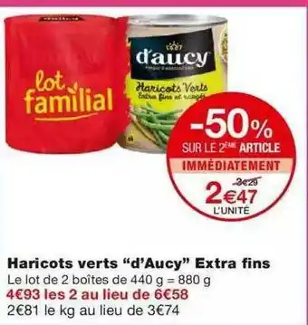 Monoprix Haricots Verts offre