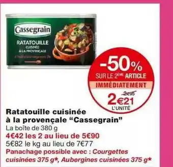 Monoprix Ratatouille Cuisinée à La Provençale offre