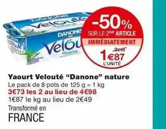 Monoprix Yaourt Velouté offre