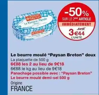 Monoprix Le Beurre Moulé offre