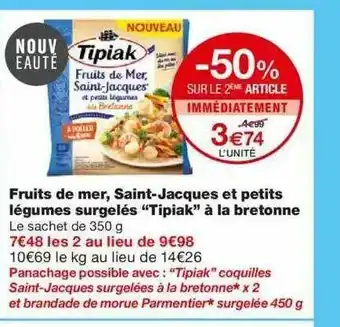 Monoprix Fruits De Mer Saint-jacques Et Petits Légumes Surgelés offre