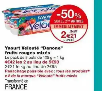 Monoprix Yaourt Velouté offre