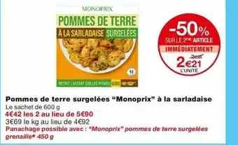 Monoprix Pommes De Terre Surgelées offre