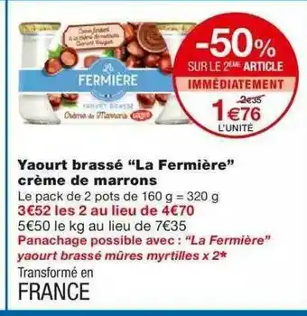 Monoprix Yaourt Brassé offre