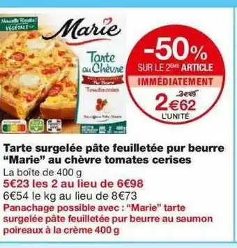 Monoprix Tarte Surgelée Pâte Feuilletée Pur Beurre offre
