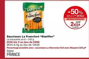 Monoprix Saucisses La Francfort offre