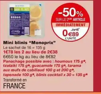 Monoprix Mini Blinis offre