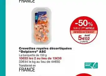 Monoprix Crevettes Royales Décortiquées offre