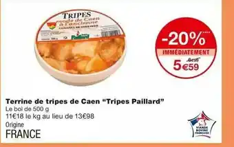 Monoprix Terrine De Tripes De Caen offre