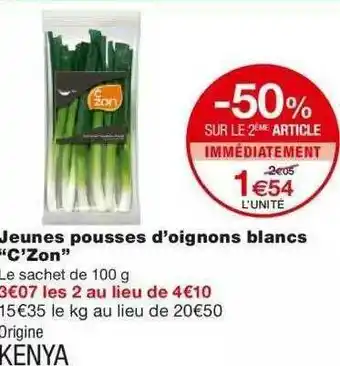 Monoprix Jeunes Pousses D'oignons Blancs offre