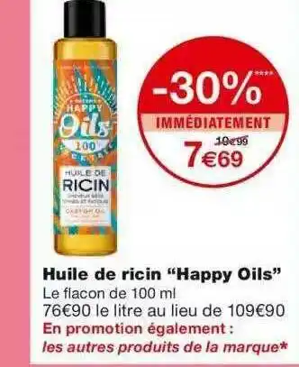 Monoprix Huile De Ricin offre