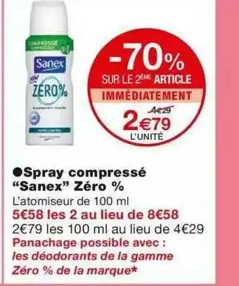 Monoprix Spray Compressé offre