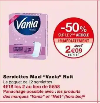 Monoprix Serviettes Maxi offre