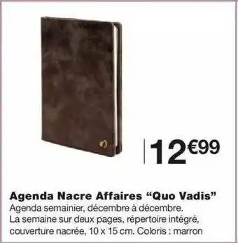Monoprix Agenda Nacre Affaires offre
