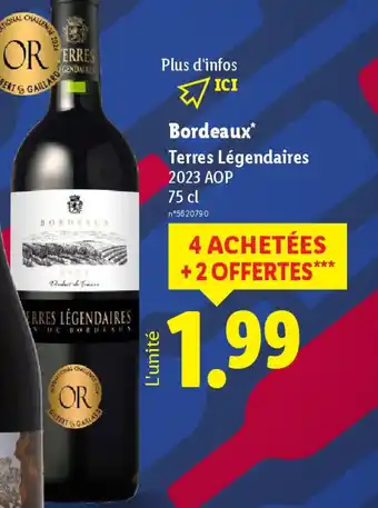 Lidl Bordeaux Terres Légendaires offre