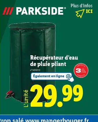 Lidl Récupérateur d'eau de pluie pliant offre