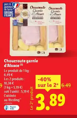 Lidl Choucroute Garnie & Alsace offre