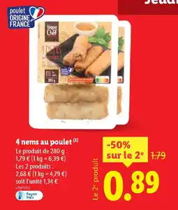 Lidl 4 nems au poulet offre