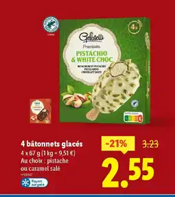 Lidl 4 bâtonnets glacés offre