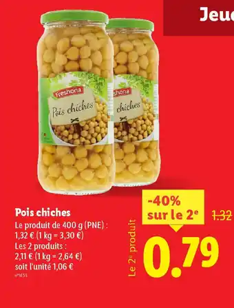 Lidl Pois chiches offre