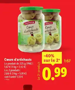 Lidl Coeurs d'artichauts offre