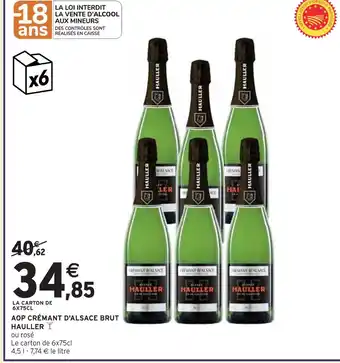 Intermarché HAULLER AOP Crémant d'alsace brut offre