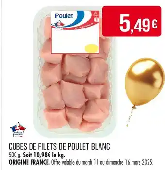 Match Cubes de filets de poulet blanc offre