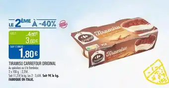 Match CARREFOUR ORIGINAL Tiramisu offre