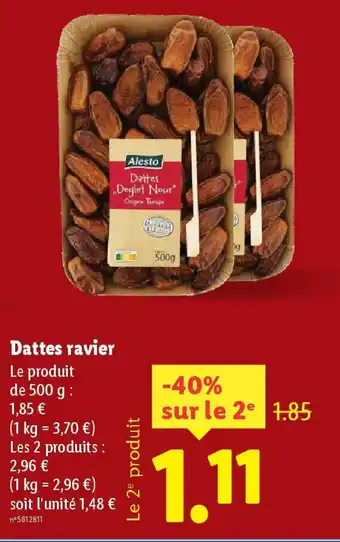 Lidl Dattes ravier offre