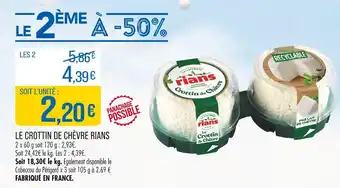 Match RIANS Le crottin de chèvre offre