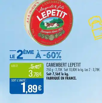 Match LEPETIT Camembert offre