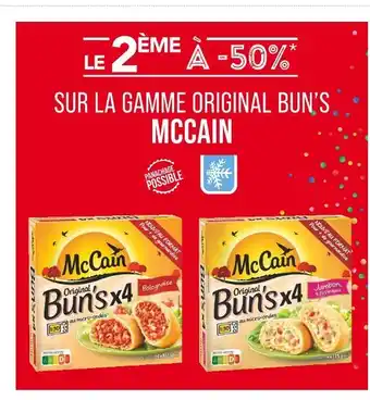 Match Le 2ème à -50% sur la gamme original bun’s mccain offre