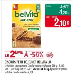 Match BELVITA Moelleux goût choco-noisette offre