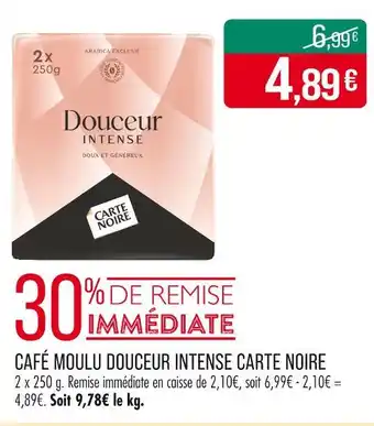 Match CARTE NOIRE Café moulu douceur intense offre