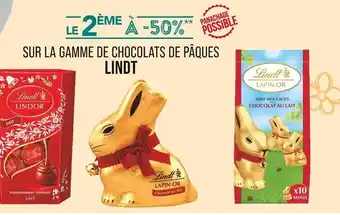 Match Lindt Le 2ème à -50% sur la gamme de chocolats de Pâques Lindt offre