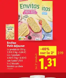 Lidl ENVITAS Petit déjeuner offre