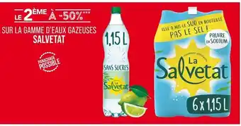 Match Salvetat Le 2ème à -50% sur la gamme d’eaux gazeuses Salvetat offre