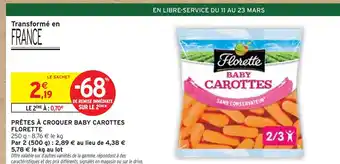 Intermarché Florette Prêtes à croquer baby carottes offre