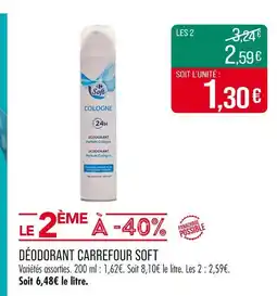 Match CARREFOUR SOFT Déodorant offre