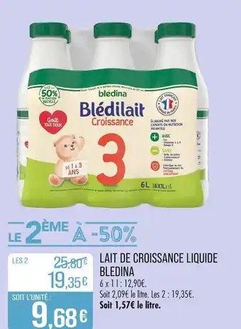 Match BLEDINA Lait de croissance liquide offre