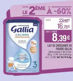 Match GALLIA Lait de croissance en poudre offre