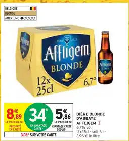 Intermarché Affligem Bière Blonde d'Abbaye offre