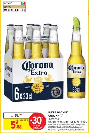 Intermarché Corona Bière Blonde offre